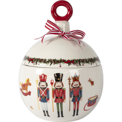 VESTIAMO CASA GRAN NATALE - Cofanetto palla in ceramica con fiocco - h26cm