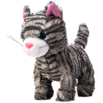 XUXLEKK Peluche Gatto Interattivo, Giochi Gatto Interattivi Elettronico Pet Giocattolo Per Robot Gatti Per Bambini Che Abbaia E Cammina Regali Di Festival Per Bambini 2 3 4 Annibianco
