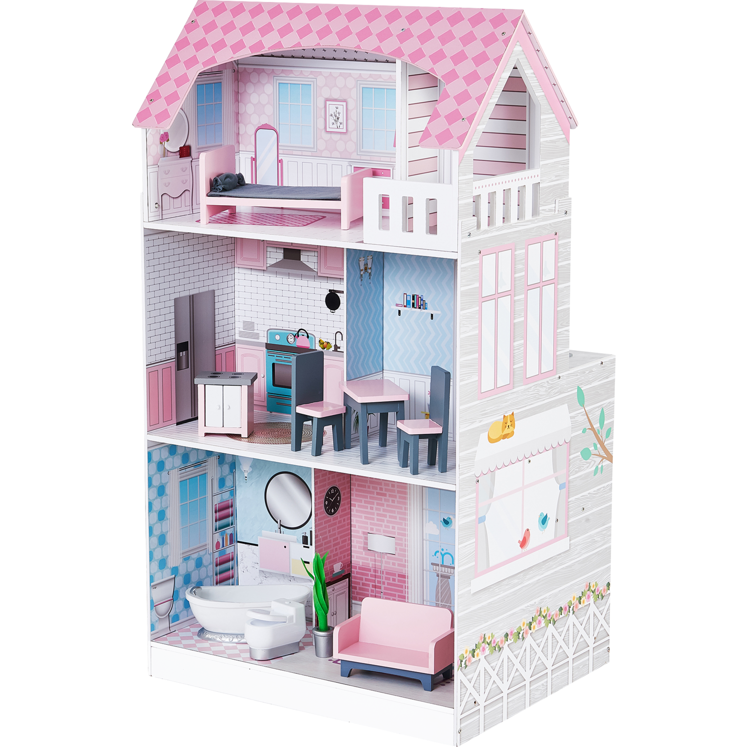 TU GIOCHI - Casa e Cucina in legno Wood World - h107,3x48,2x59,6 cm