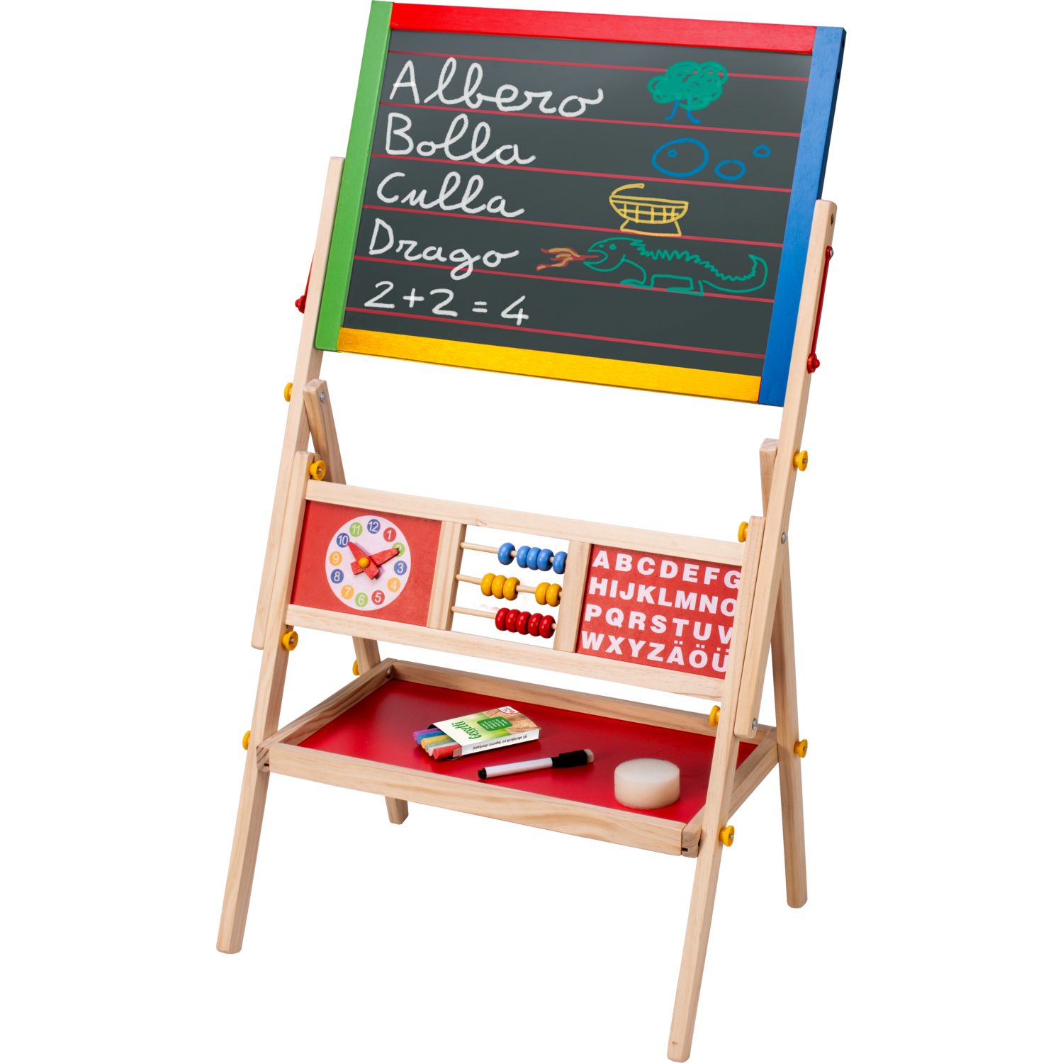 TU GIOCHI - Lavagna 2 in 1 con Pallottoliere in Legno Woodworld