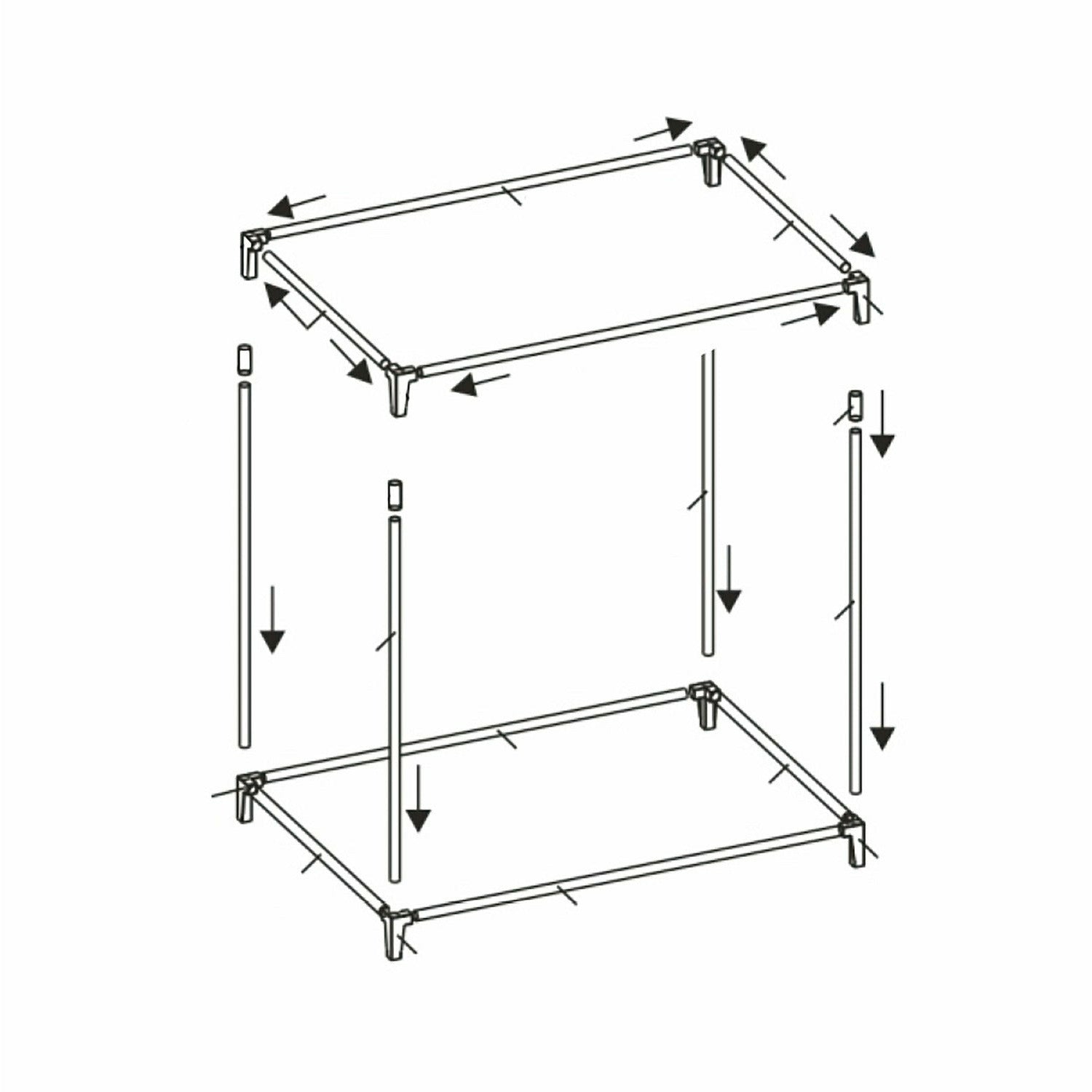 VESTIAMO CASA - Armadio Salvaspazio con appendiabiti e ripiano Tortora - h160x90x50 cm