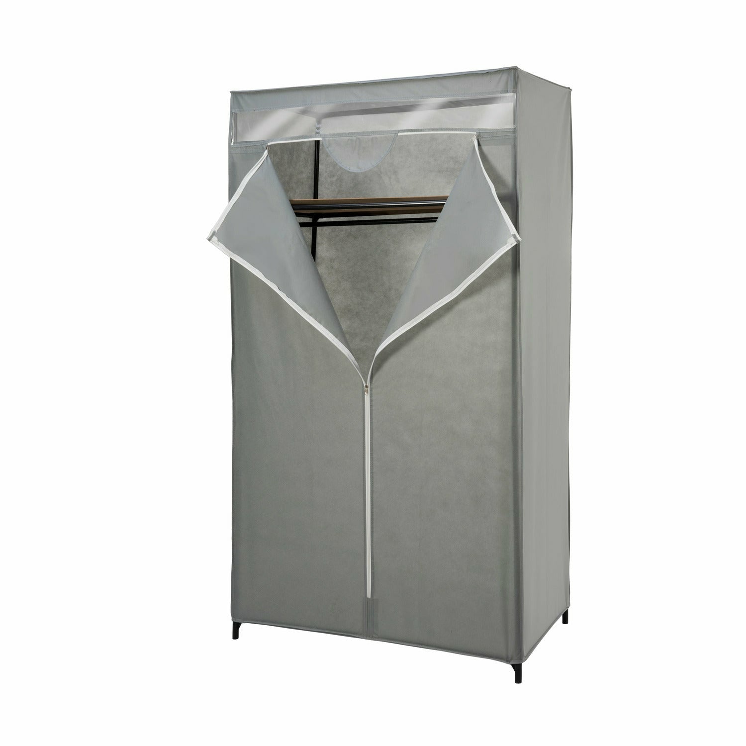 VESTIAMO CASA - Armadio Salvaspazio con appendiabiti e ripiano G
rigio - h160x90x50 cm