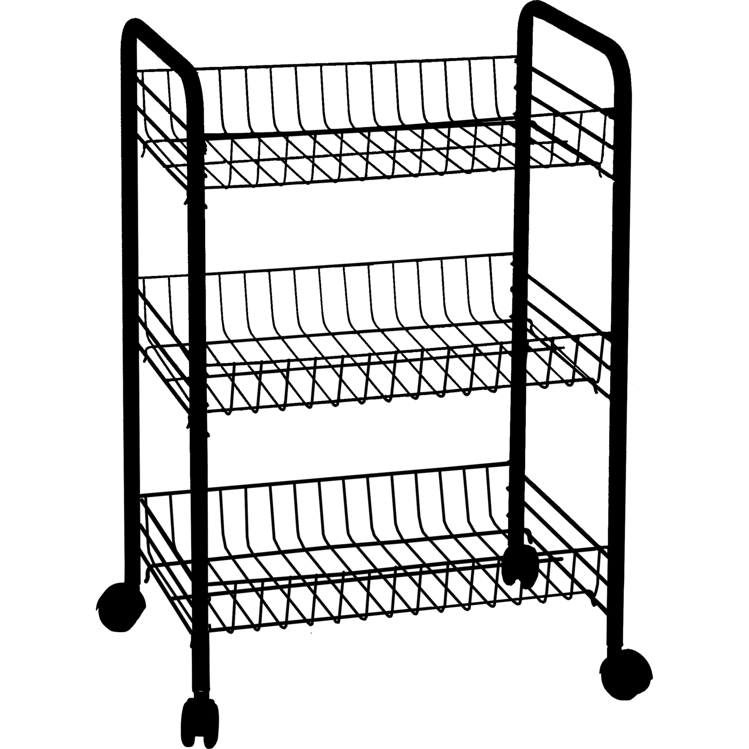 VESTIAMO CASA - Carrello Multiuso 3 cestelli con ruote Helou - h62x40x26 cm