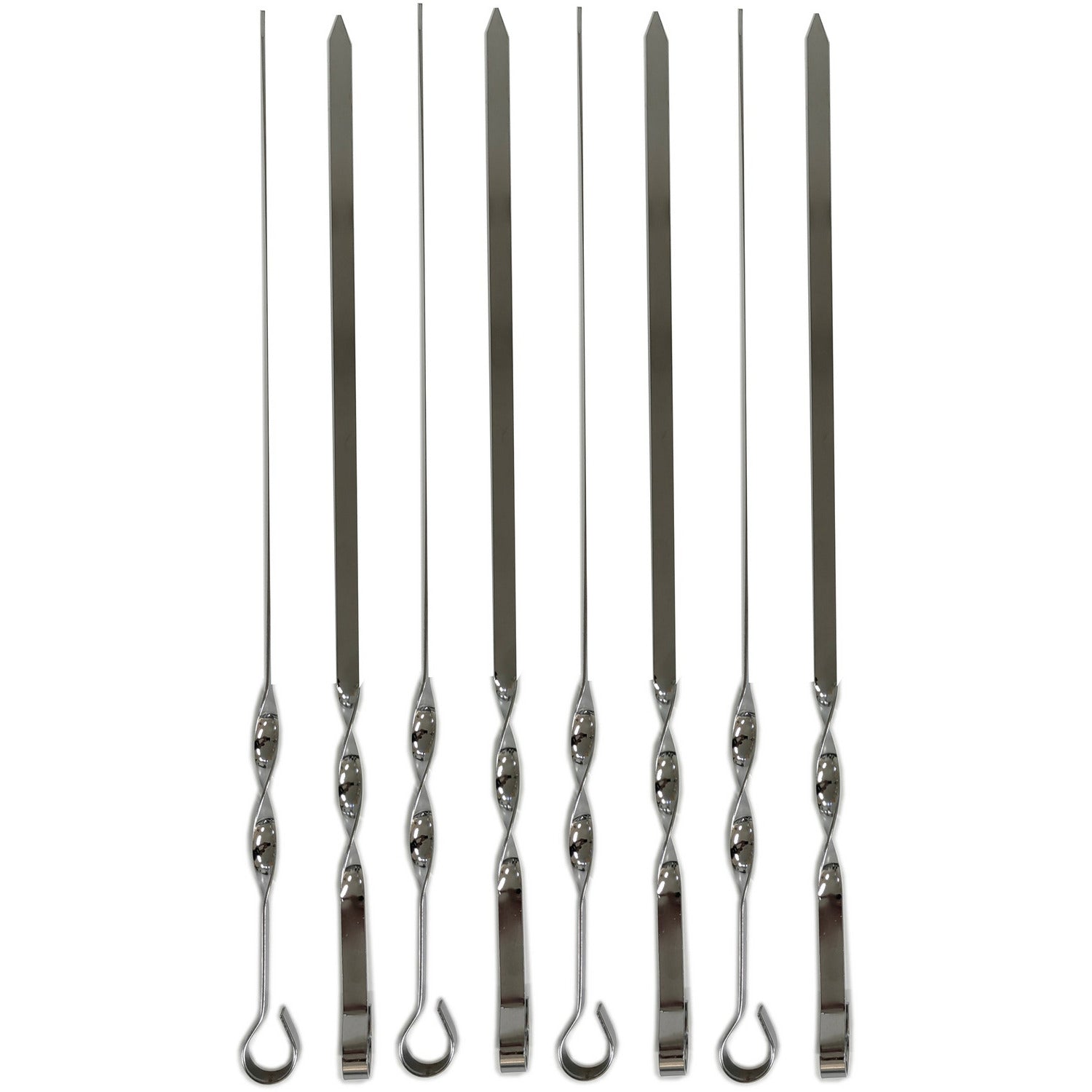 GUSTO CASA - Spiedini in metallo cromato per barbecue h45 cm - set 8 pezzi