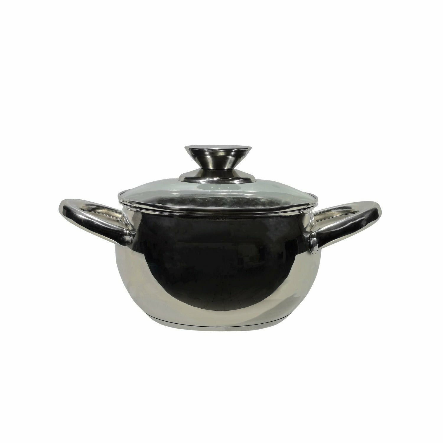 GUSTO CASA - Casseruola in acciaio inox Veronique con coperchio in vetro temperato diametro 24 cm