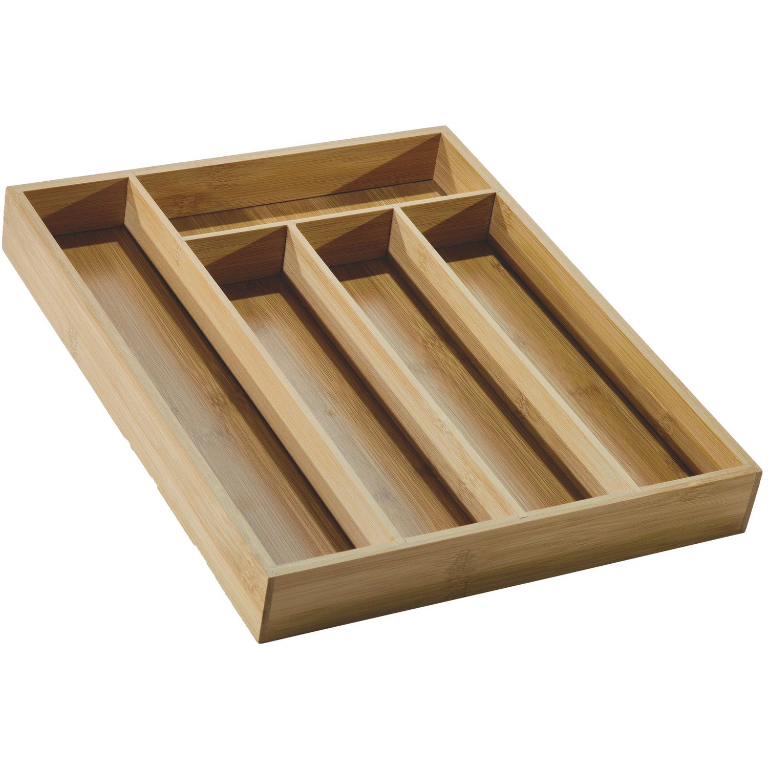 GUSTO CASA - Portaposate 5 scomparti in bamboo - h4,5x37x30 cm