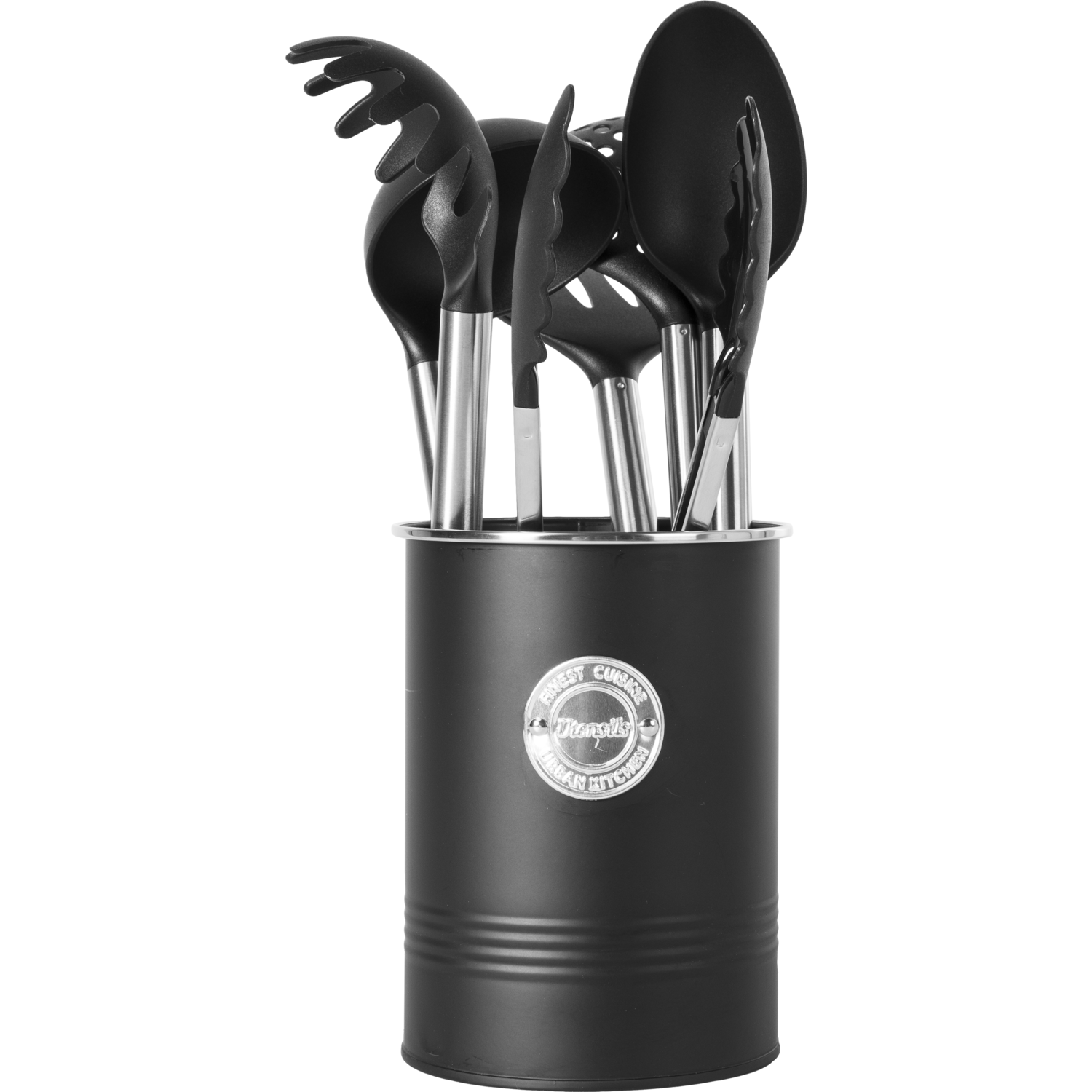 GUSTO CASA - Mestoli in nylon e metallo con contenitore - set 5 pezzi