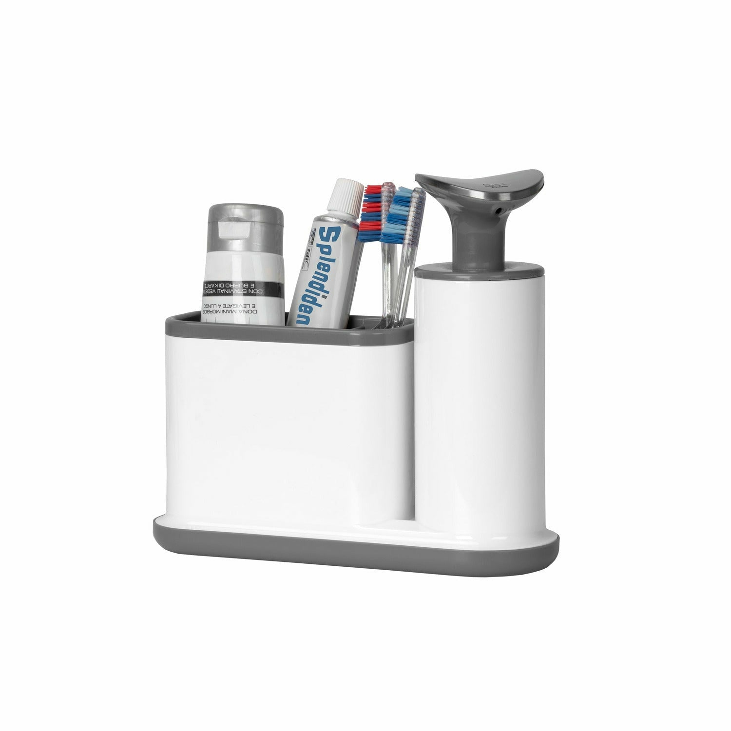 VESTIAMO CASA - Dispenser con portaoggetti in polipropilene 2 scomparti - h20x21,5x8 cm