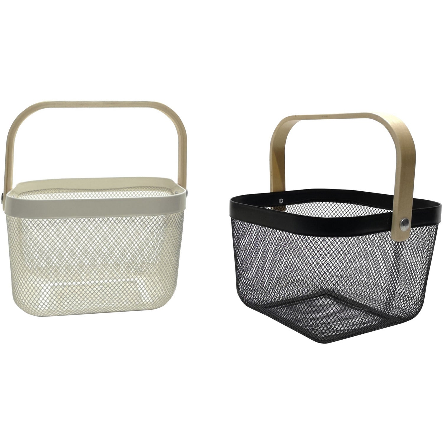 GUSTO CASA - Cestello portaoggetti in metallo con manico - h17x25x25 cm