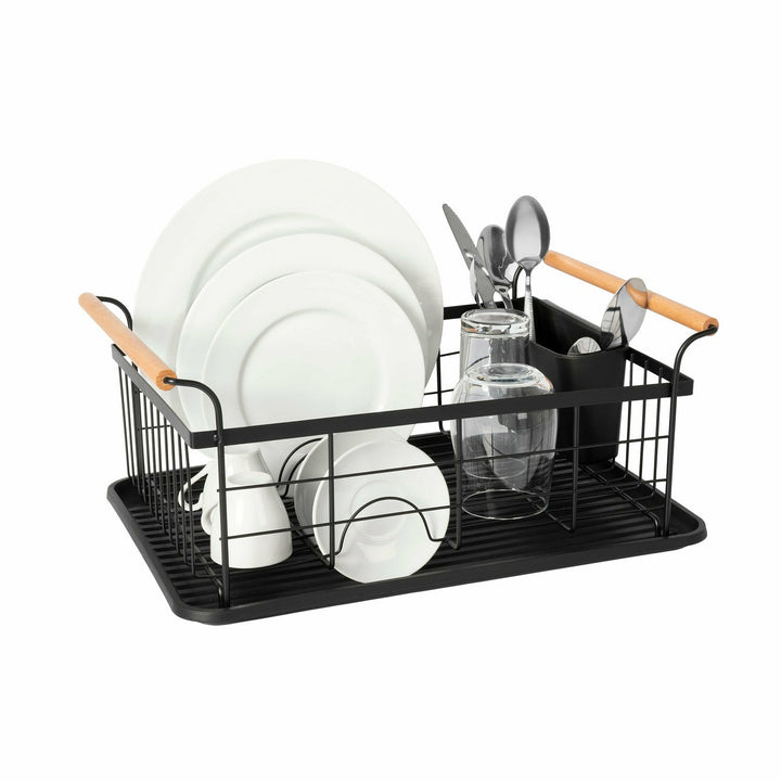 GUSTO CASA - Scolapiatti in metallo satinato 10 posti piatti - 44x32 cm