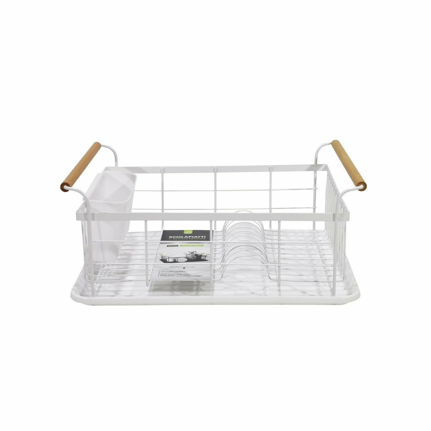 GUSTO CASA - Scolapiatti in metallo satinato 10 posti piatti - 44x32 cm