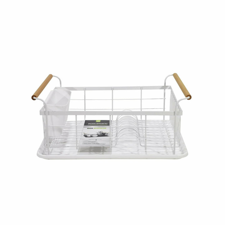 GUSTO CASA - Scolapiatti in metallo satinato 10 posti piatti - 44x32 cm