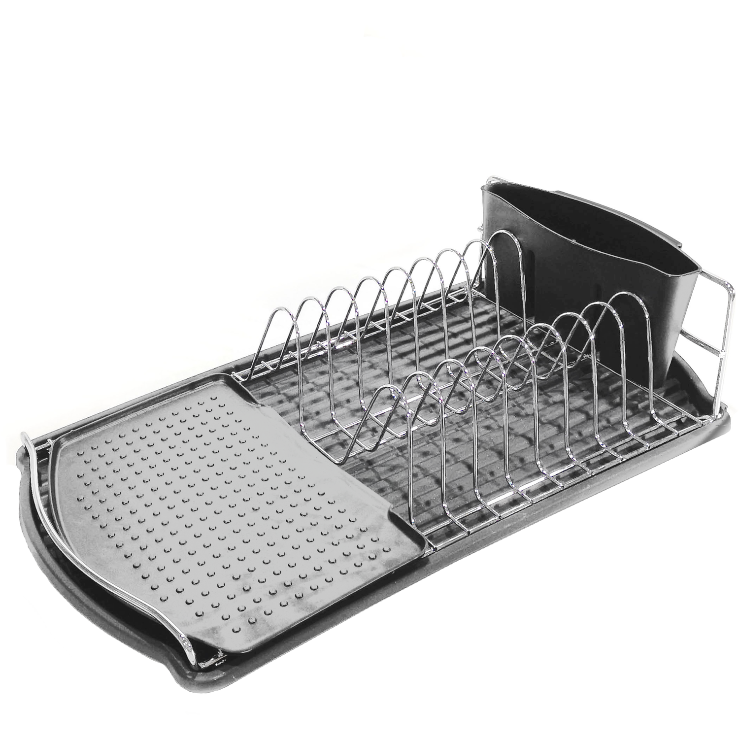 GUSTO CASA - Scolapiatti con base 8 posti in metallo cromato - h11x48x27 cm