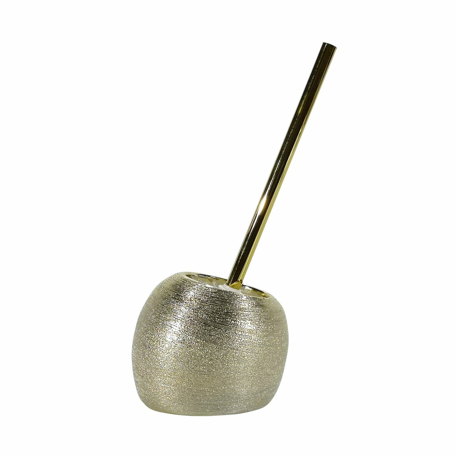 VESTIAMO CASA - Portascopino con scopino in ceramica Oro h33 cm