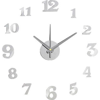 DICTROLUX - Orologio da parete adesivo Silver 50x50 cm