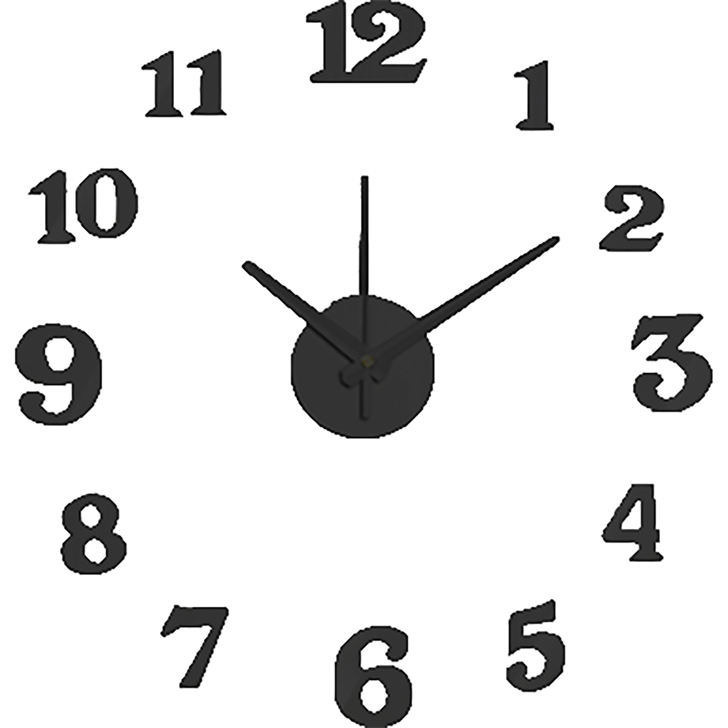 DICTROLUX - Orologio da parete adesivo Nero 50x50 cm