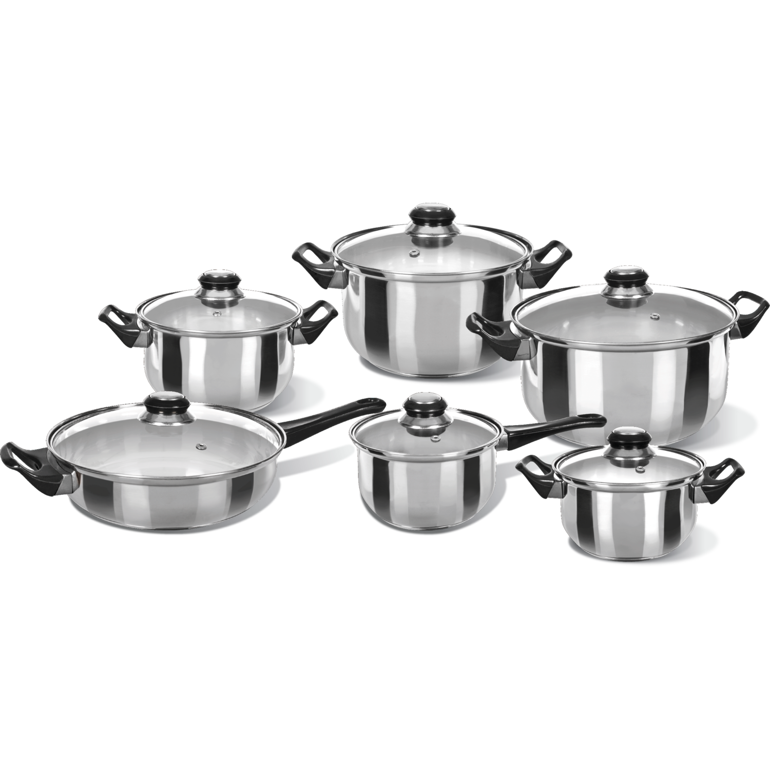 GUSTO CASA - Batteria di pentole 12 pezzi in acciaio Linea Stile Mediterraneo