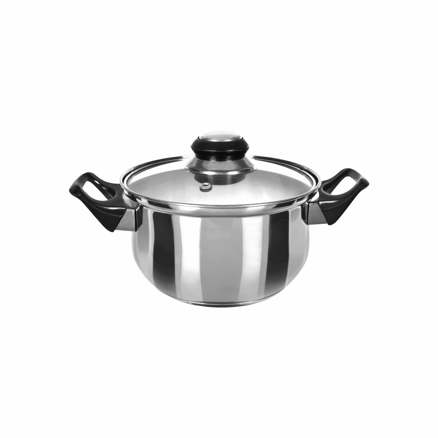 GUSTO CASA - Casseruola in acciaio diametro 20cm con coperchio in vetro Linea Stile Mediterraneo