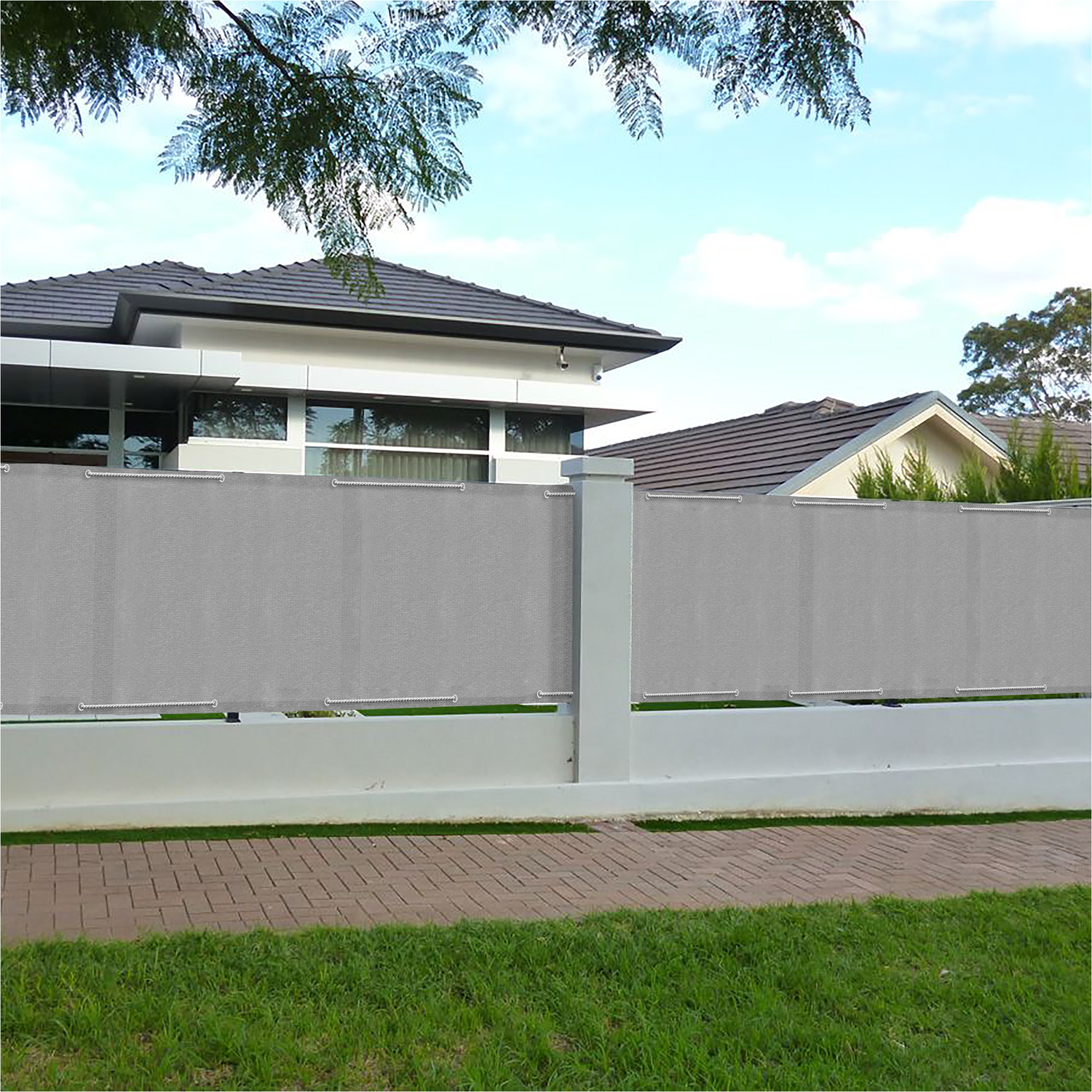 VESTIAMO CASA - Telo frangivista grigio per balcone e ringhiera h85x500 cm