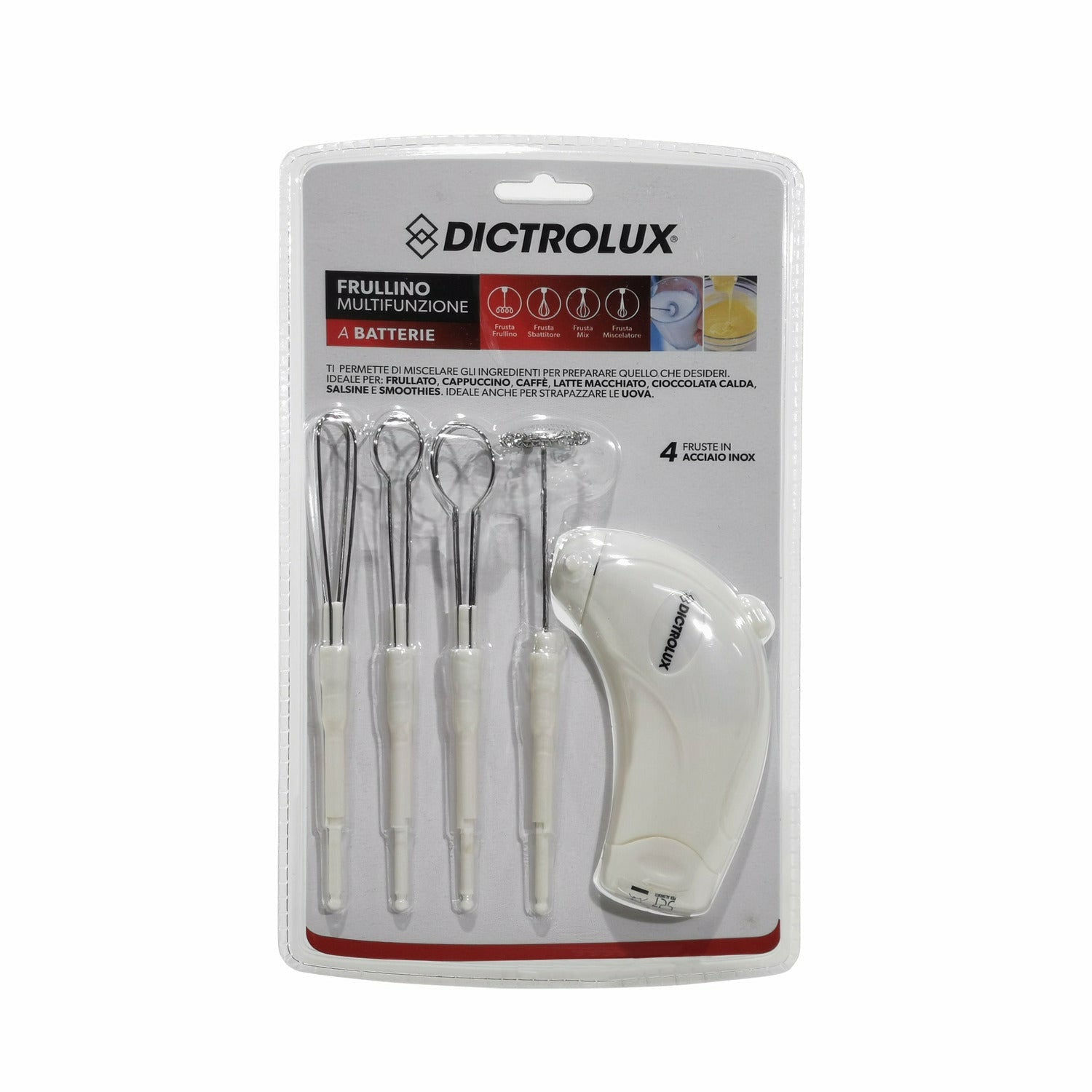 DICTROLUX - Frullino multifunzione bianco a batteria
