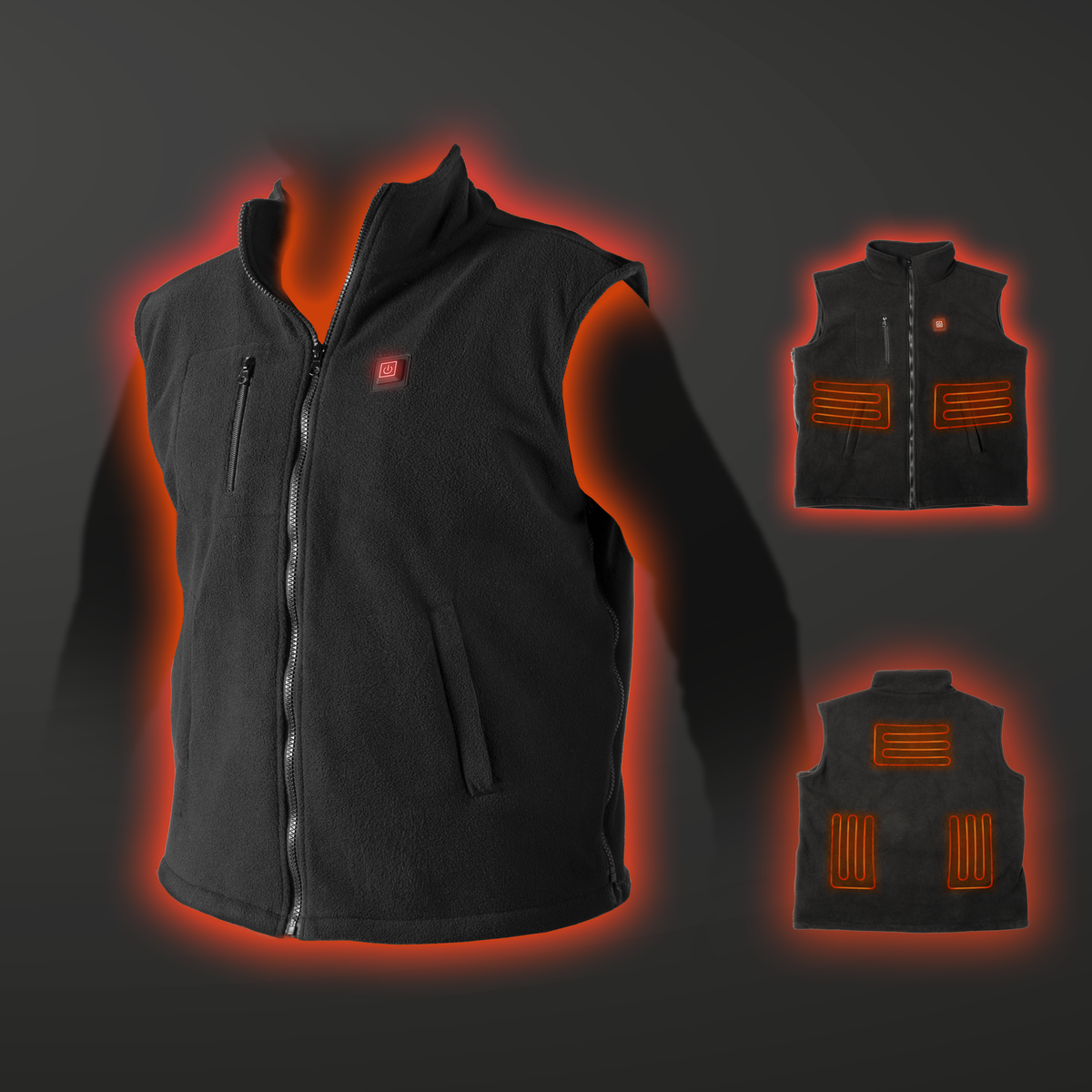 Gilet Riscaldato Uomo Con Batteria 16000 MAh 7.4V, 9 Zone Calore, 3 Temperature Regolabili, Per Esterno Motociclismo Sci