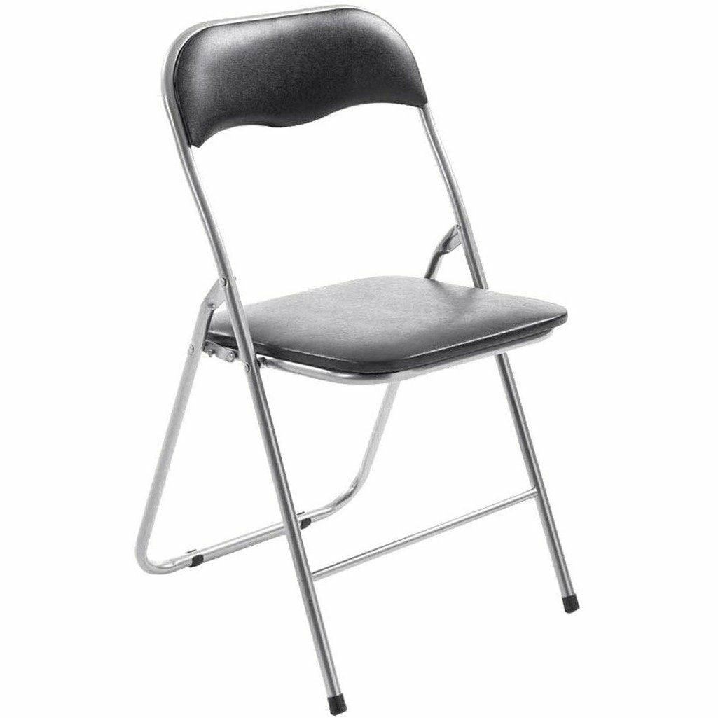 VESTIAMO CASA - Sedia pieghevole nera e silver - h78x43x44 cm