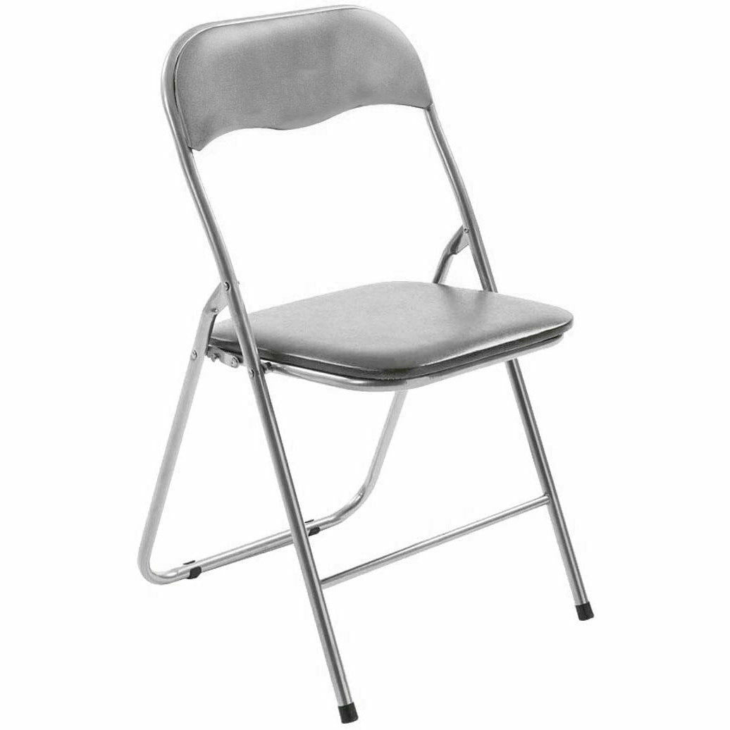 VESTIAMO CASA - Sedia pieghevole grigio e silver - 43x44cm