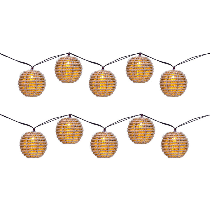 DICTROLUX - Catena luminosa 10 lanterne con pannello solare luce calda da esterno
