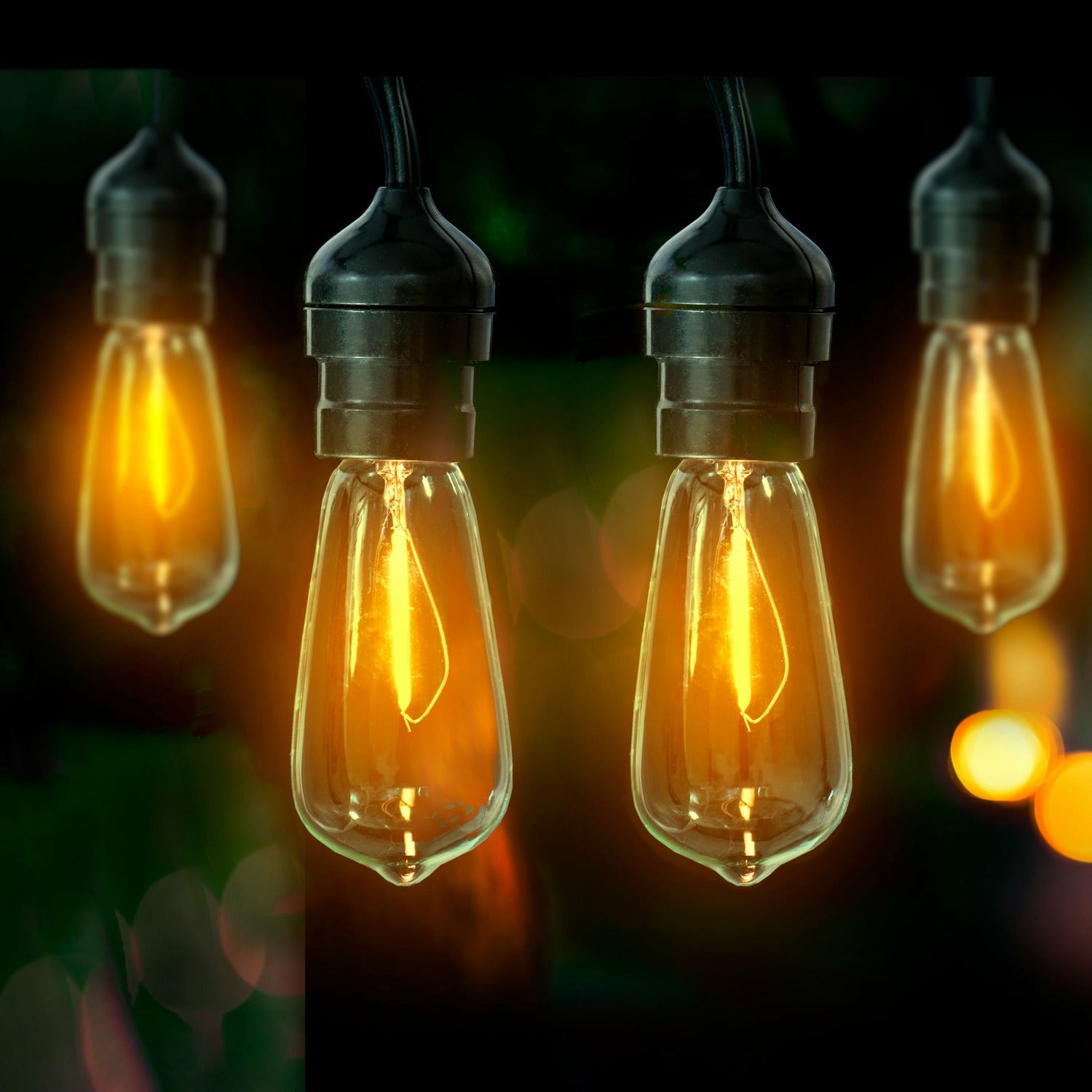 DICTROLUX - Catena luminosa 10 lampadine solari luce calda da esterno