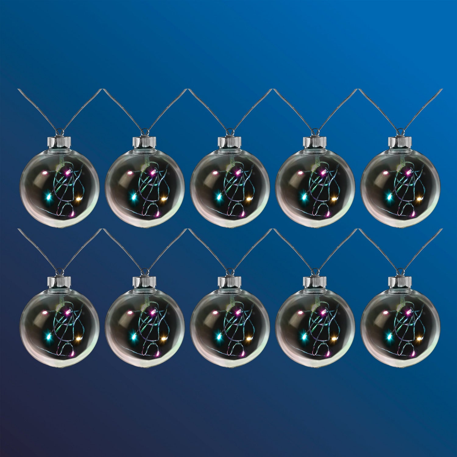 DICTROLUX - Catena Luminosa 10 Lampadine LED Multicolor 50 Luci Intermittenti