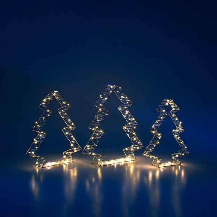 DICTROLUX - Alberi luminosi 150 led set 3 pezzi - Decorazioni natalizie luminosa
