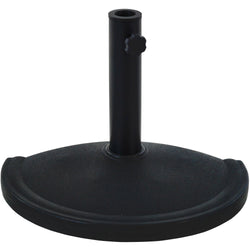 VESTIAMO CASA GIARDINO - Base semicircolare nera per ombrellone a parete in polietilene e cemento - h7x46,5x28 cm