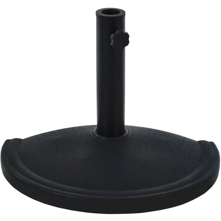 VESTIAMO CASA GIARDINO - Base semicircolare nera per ombrellone a parete in polietilene e cemento - h7x46,5x28 cm