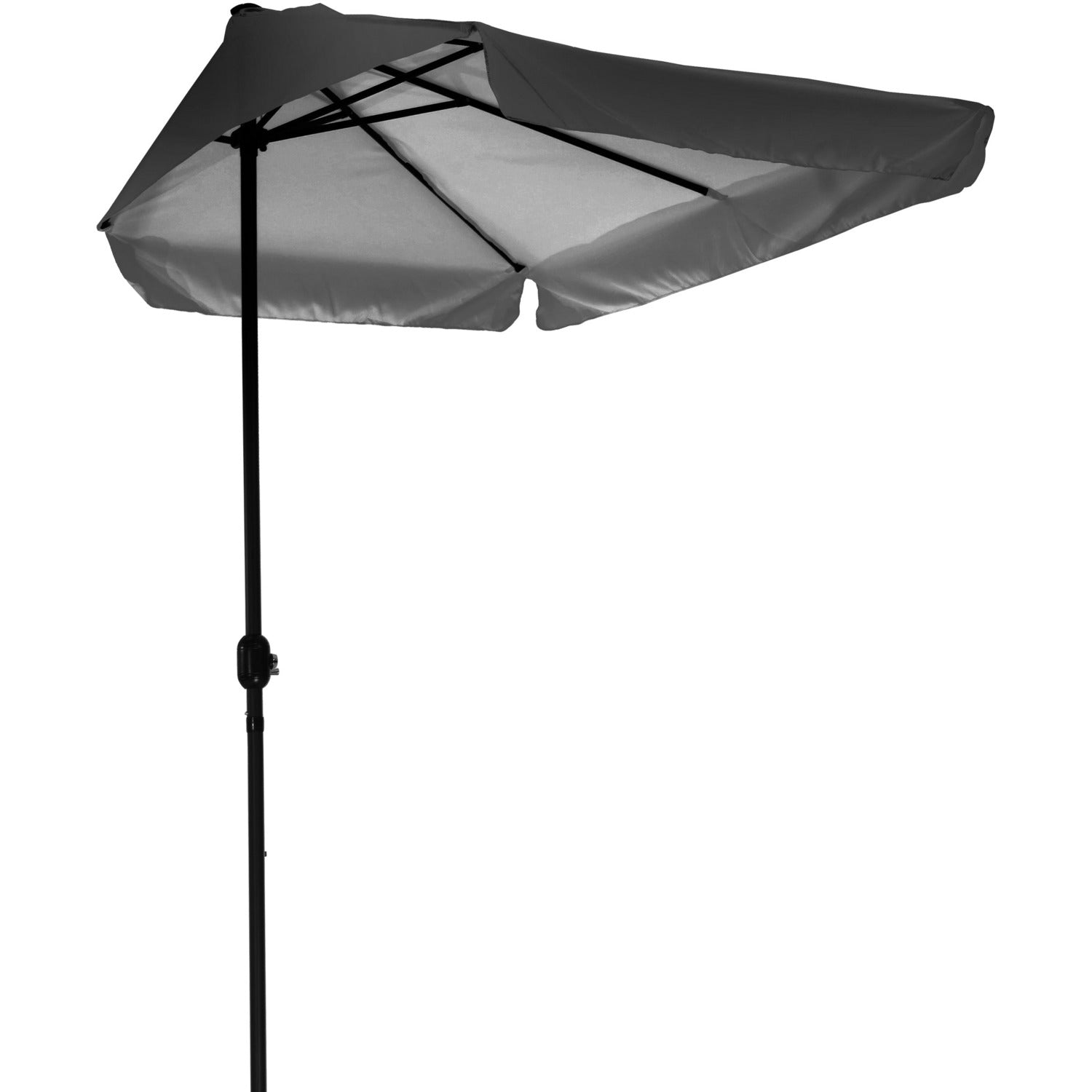 VESTIAMO CASA GIARDINO - Ombrellone decentrato da balcone a semicerchio con manovella Grigio h230x130 cm