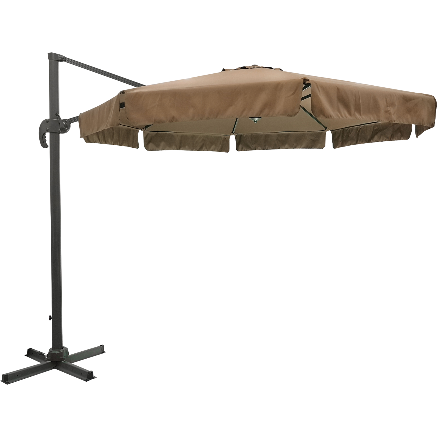 VESTIAMO CASA - Ombrellone a lampada con flap Telo Camel - h2,65 cm diametro 300 cm