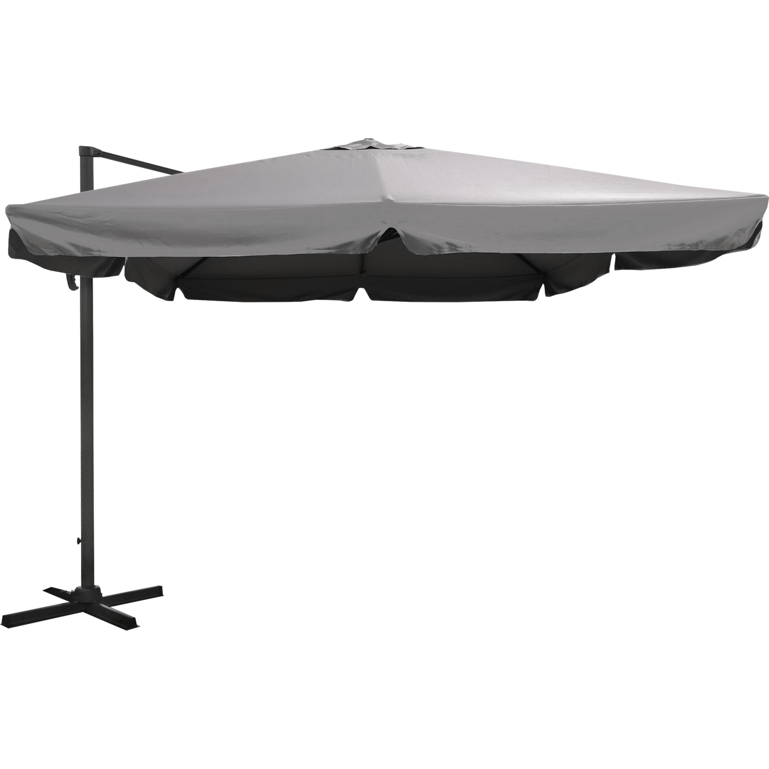 VESTIAMO CASA GIARDINO - Ombrellone a lampada con flap telo grigio 3x4 metri