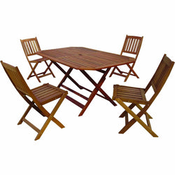 VESTIAMO CASA - Set tavolo rettangolare con 4 sedie richiudibili
