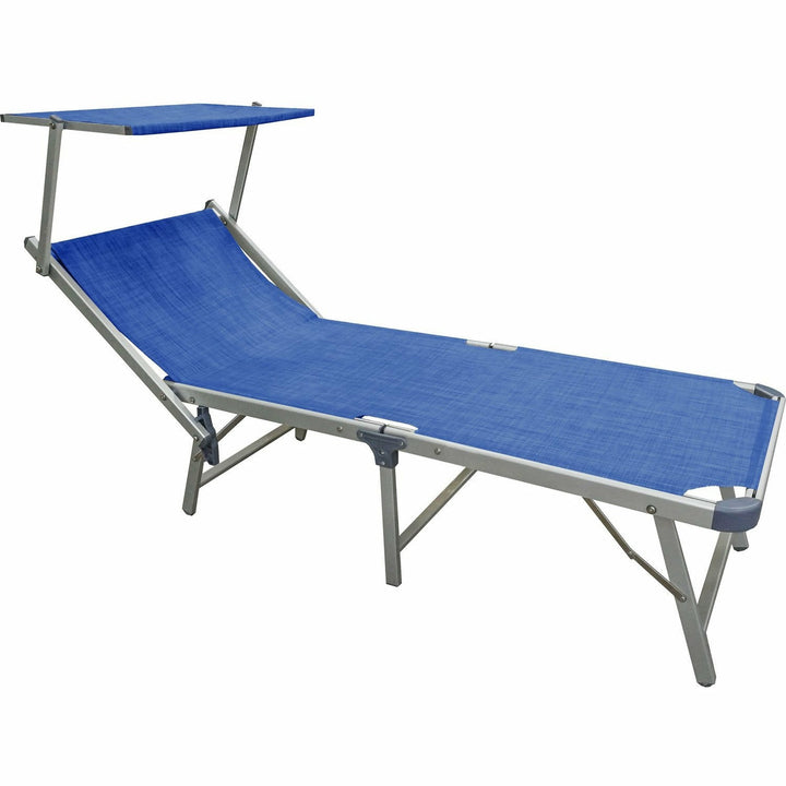 VESTIAMO CASA MARE - Lettino pieghevole con parasole - h40x180x60 cm
