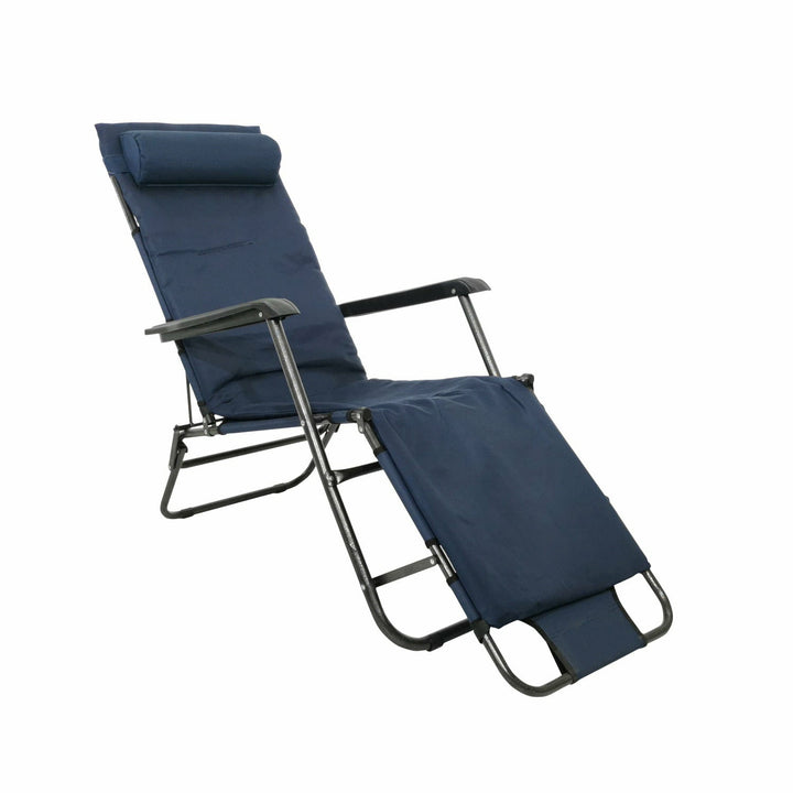 VESTIAMO CASA MARE - Sdraio Pieghevole con cuscino Blu - h60x106x50 cm