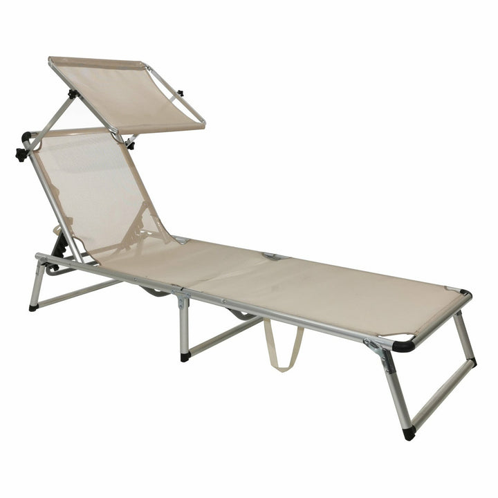 VESTIAMO CASA MARE - Lettino pieghevole con parasole - h25x188x56 cm