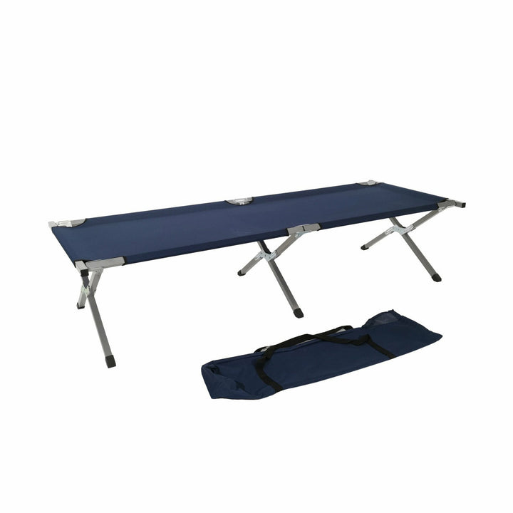 Lettino Da Campeggio Pieghevole BAKAJI - Blu, Struttura In Acciaio 25x25mm, Tessuto 600D, Portatile Con Borsa, 188x64x44 Cm