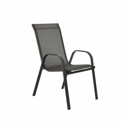 VESTIAMO CASA GIARDINO - Sedia con braccioli seduta antracite - h92x55x50 cm