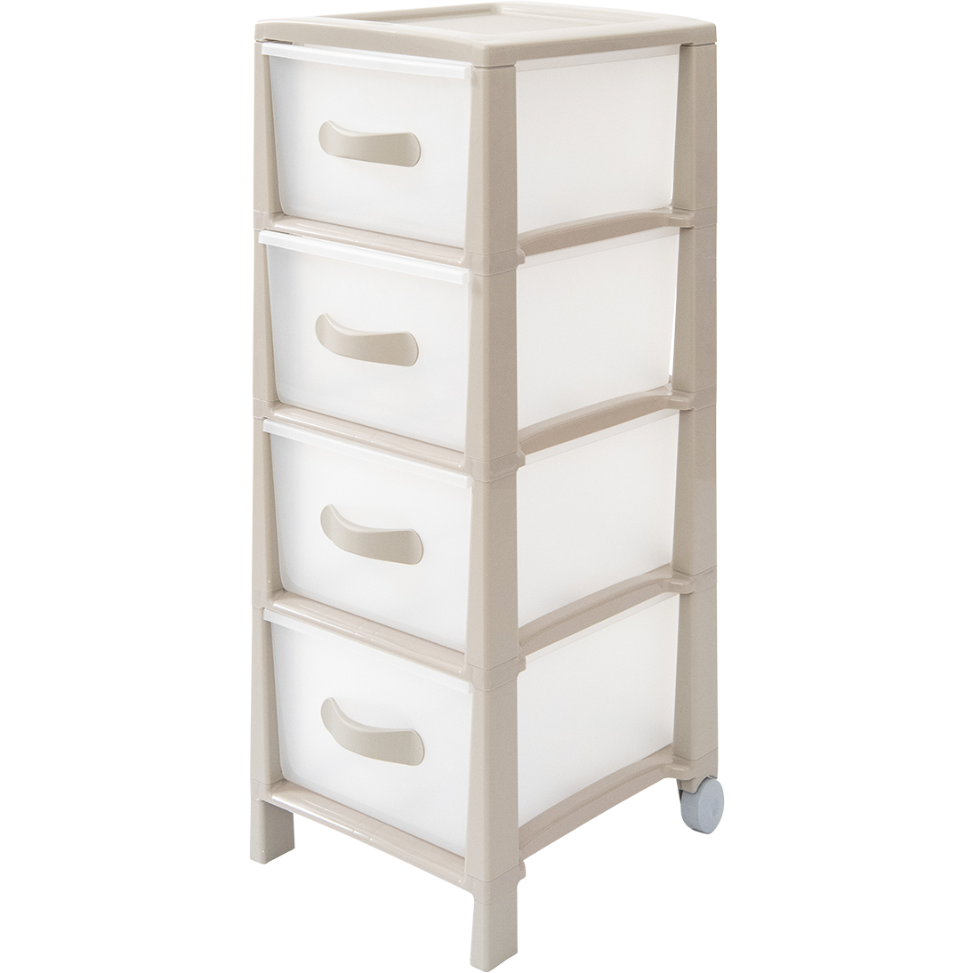 BELLI E FORTI - Cassettiera Futura Slim 4 cassetti Tortora - h82x29,5x38 cm