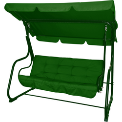 VESTIAMO CASA - Dondolo 3 posti colore verde con schienale reclinabile - h164x200x120 cm