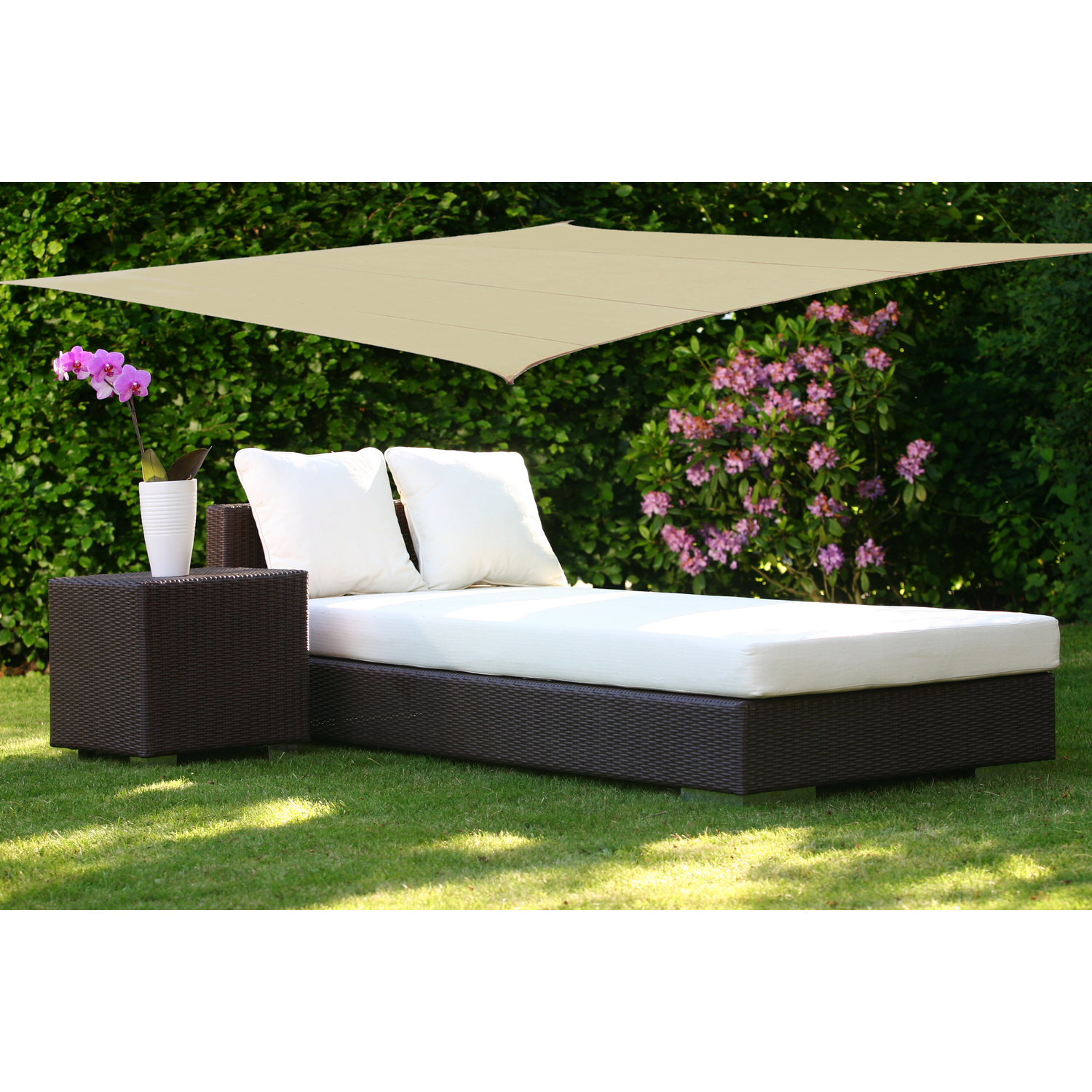 VESTIAMO CASA GIARDINO - Telo ombreggiante Vela da giardino rettangolare Ecru 3x4 metri