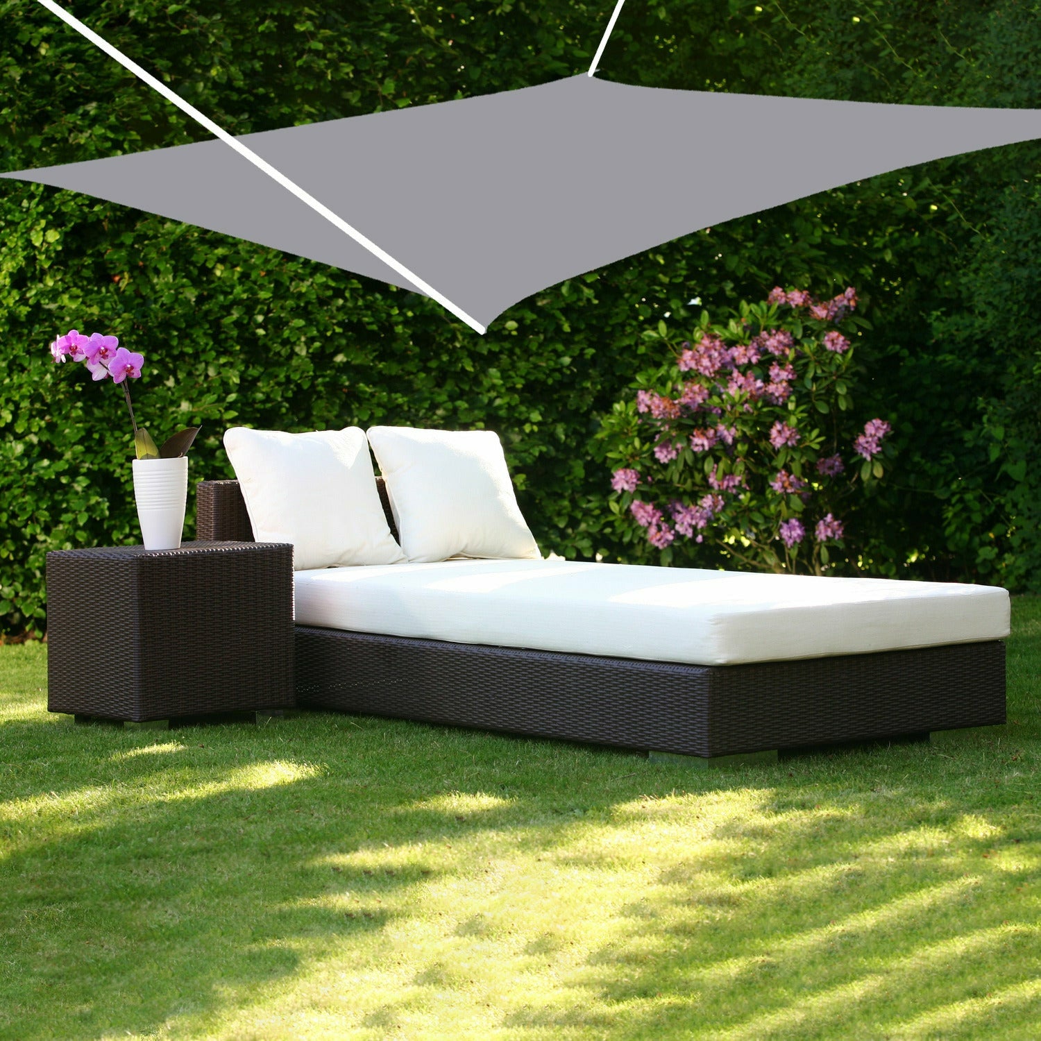 VESTIAMO CASA GIARDINO - Telo ombreggiante Vela da giardino quadrata Grigio 5x5 metri