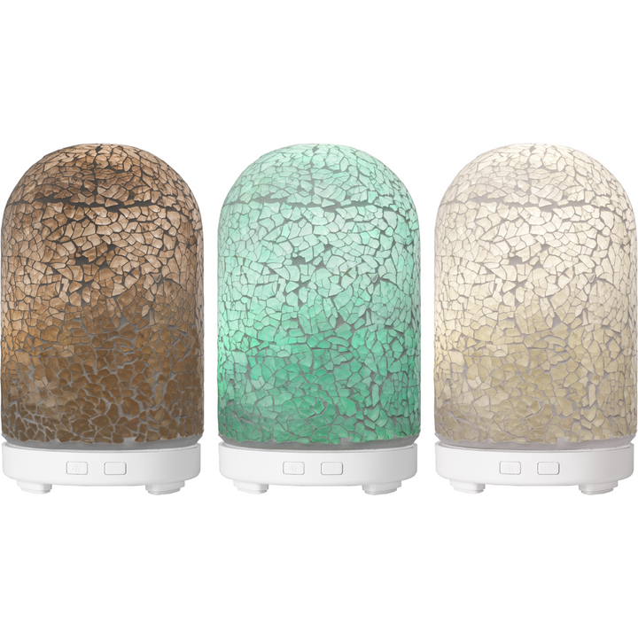 DICTROLUX - Diffusore di essenze ad ultrasuoni in vetro effetto mosaico 12 Watt