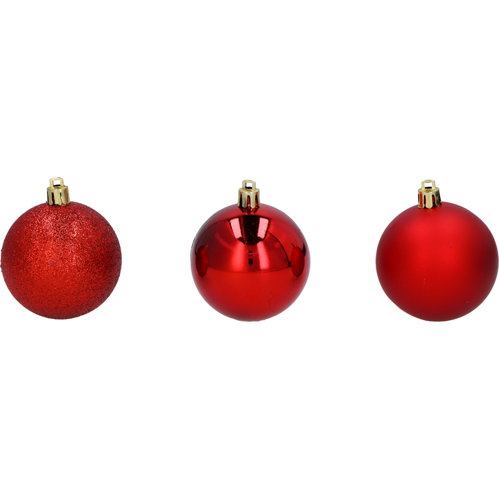 VESTIAMO CASA GRAN NATALE - Palle di Natale rosse mix diametro 6cm - set 25 pezzi
