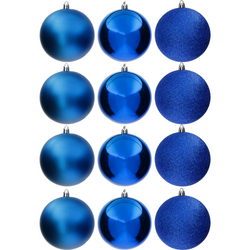VESTIAMO CASA GRAN NATALE - Palle di Natale blu mix diametro 8cm - set 12 pezzi