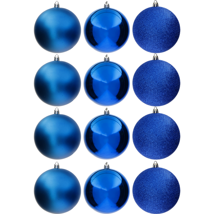 VESTIAMO CASA GRAN NATALE - Palle di Natale blu mix diametro 8cm - set 12 pezzi